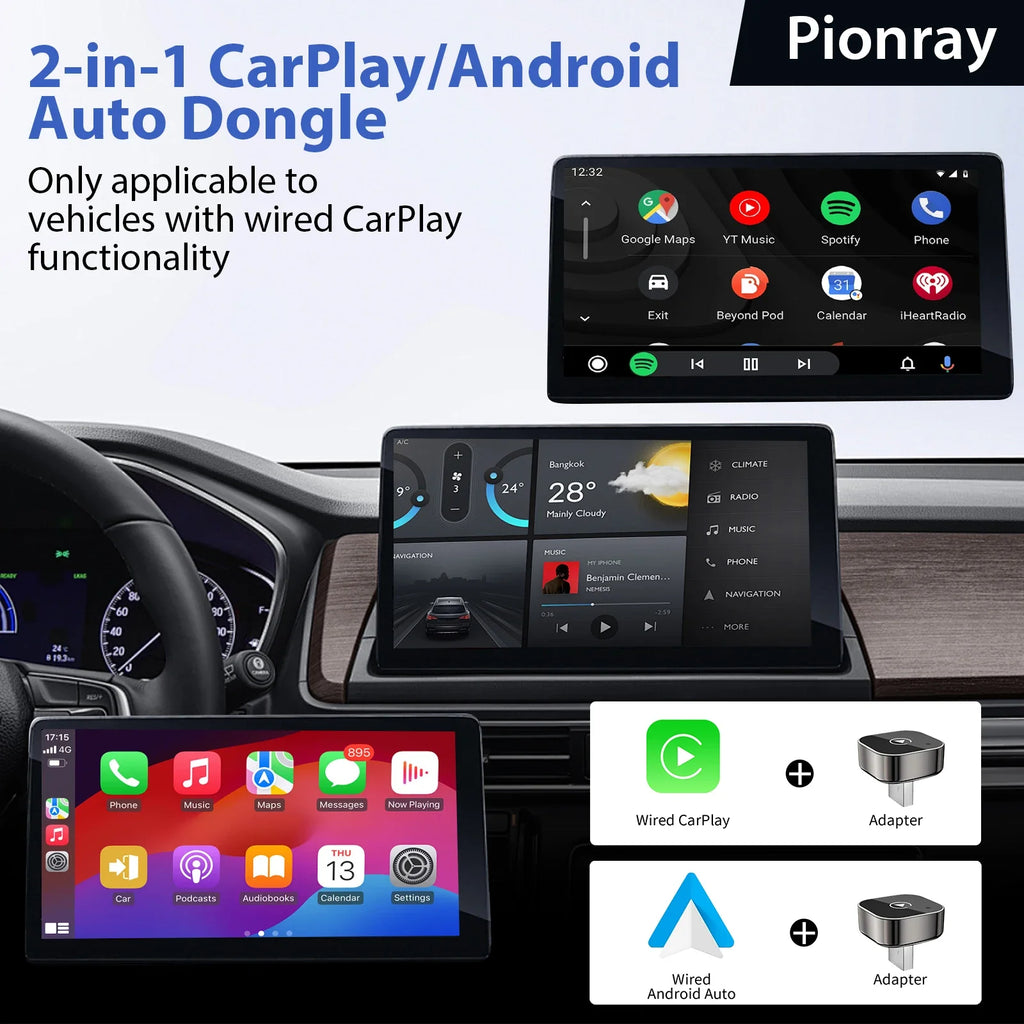 2 in 1 Wireless Apple CarPlay & Android Auto Wireless Adapter